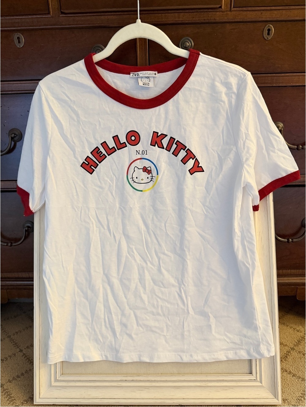 Zara x Hello Kitty collaboration retro ringer T-shirt M